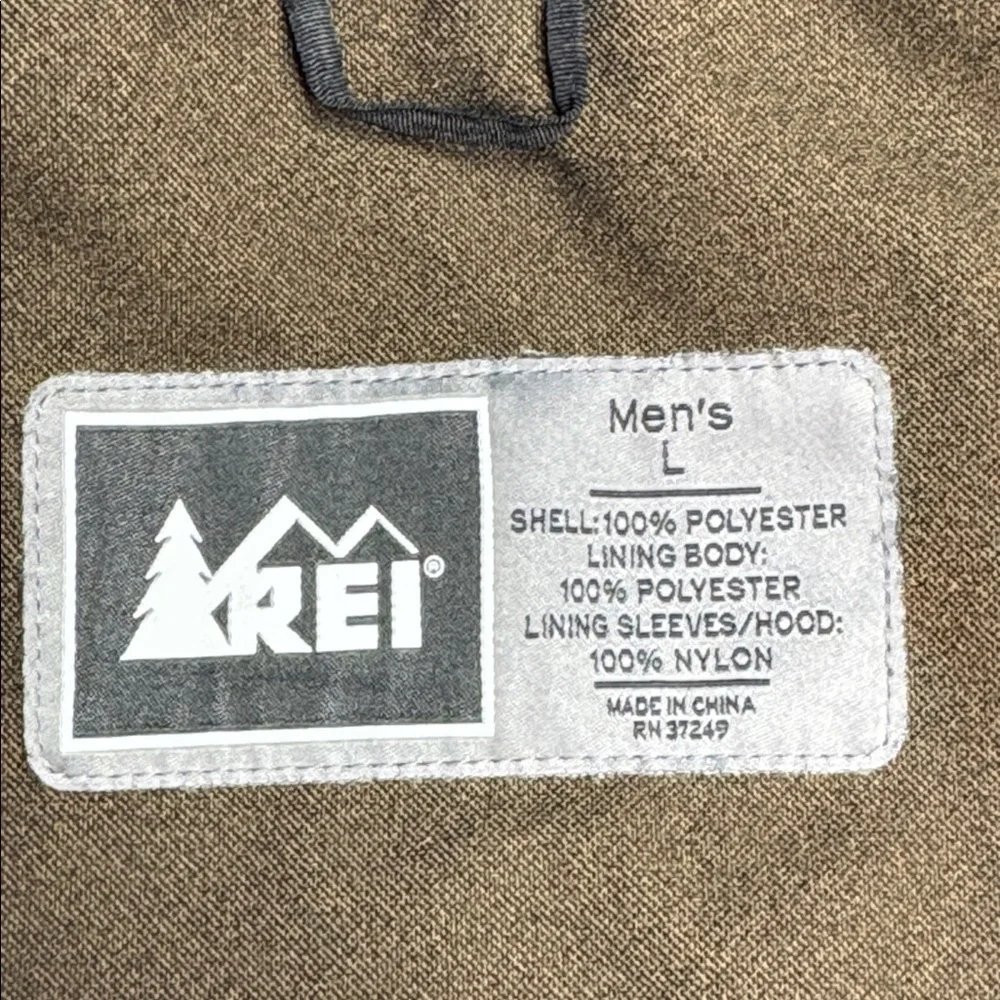 REI E1 Brown Rain Windbreak Jacket Size Large